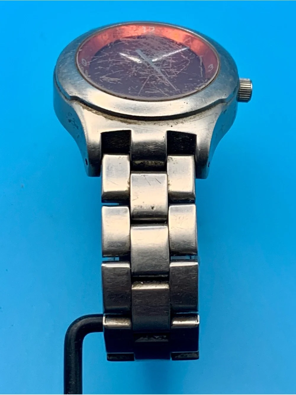 FOSSIL KALEIDO LI2092 University Of Oklahoma Men’s Vtg Wristwatch Works New Batt